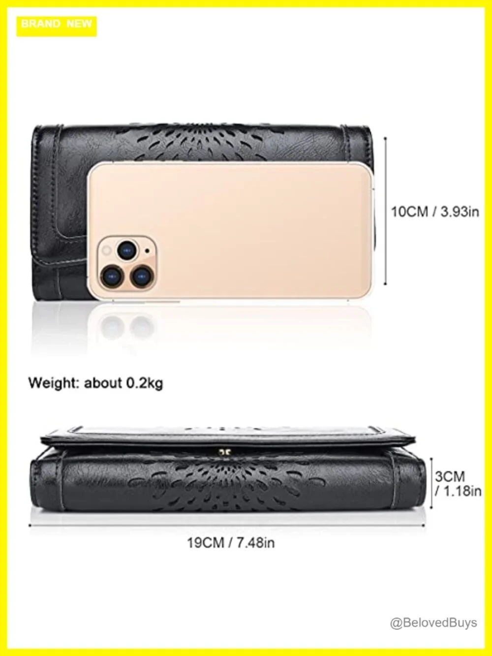 RFID Blocking Faux Leather Tri-Fold Clutch Wallet Card Holder Phone Organizer